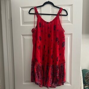 Free People Intimately red print slip dress